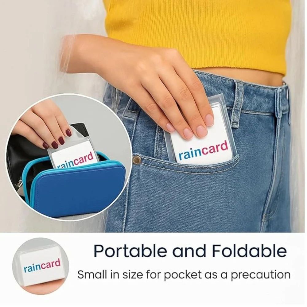 Unisex Disposable Raincoat Card Pocket Size Waterproof Emergency Rain Wear