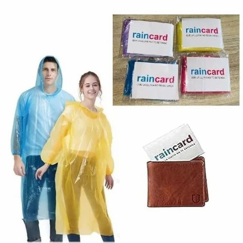 Unisex Disposable Raincoat Card Pocket Size Waterproof Emergency Rain Wear