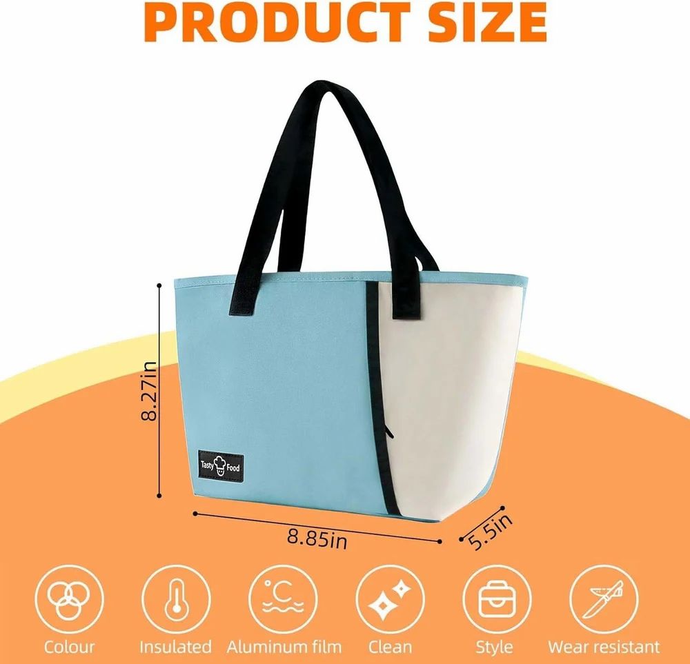compact insulated Oxford lunch bag with a waterproof aluminum foil
