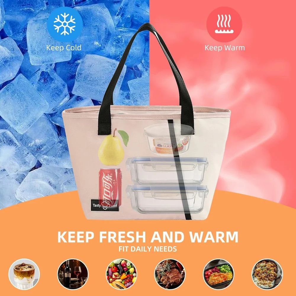 compact insulated Oxford lunch bag with a waterproof aluminum foil