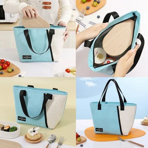 compact insulated Oxford lunch bag with a waterproof aluminum foil