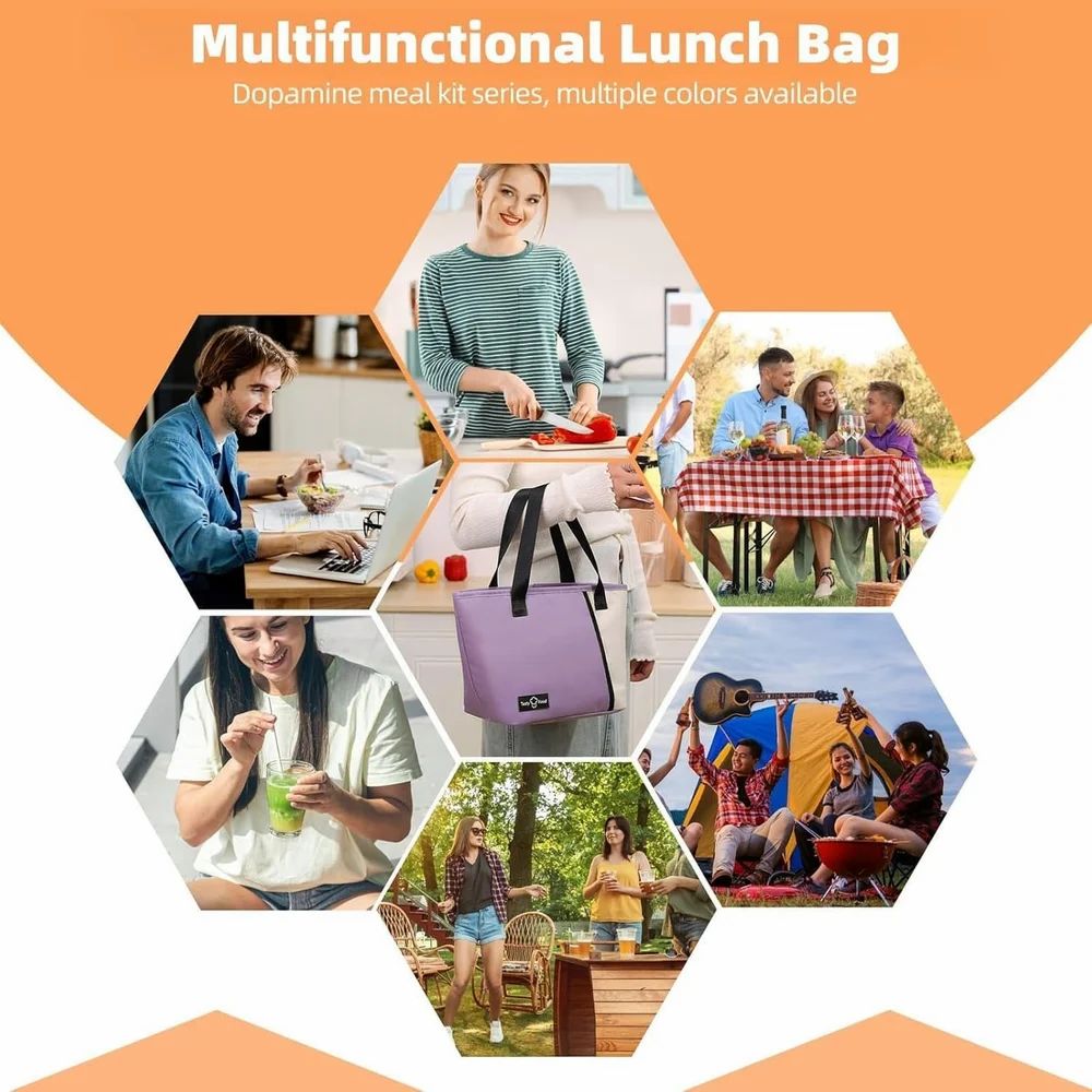 compact insulated Oxford lunch bag with a waterproof aluminum foil
