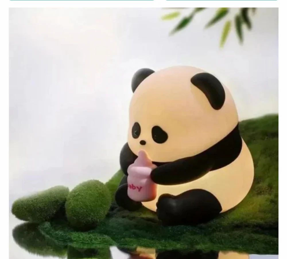 Multicolor RGB Silicone Panda Night Lamp with Touch Control (Rechargeable)