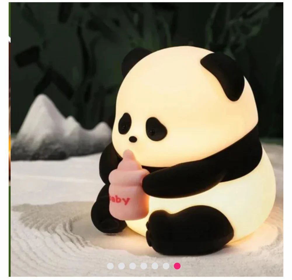 Multicolor RGB Silicone Panda Night Lamp with Touch Control (Rechargeable)
