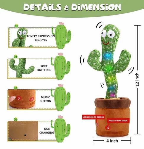 Rechargeable Talking Cactus Toy for Kids